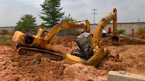 mini excavator in mud|getting equipment out of the mud.